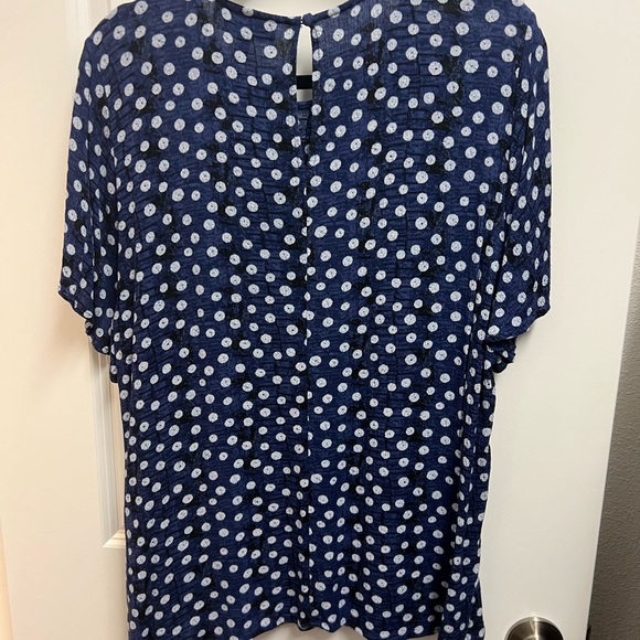 Lane Bryant blue blouse with white dots. Size 18 - Picture 2 of 3